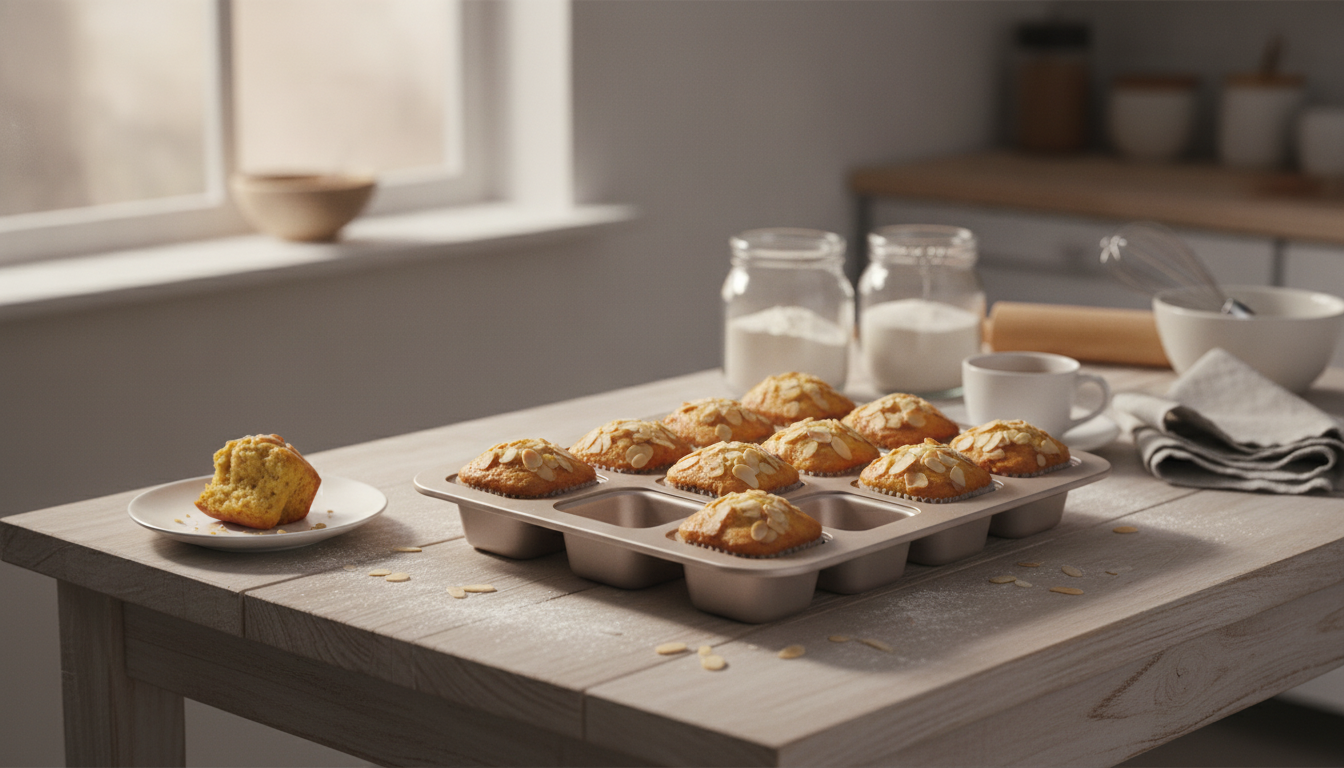 Square Muffin Pan (12-Cup) Non-Stick for Home Baking