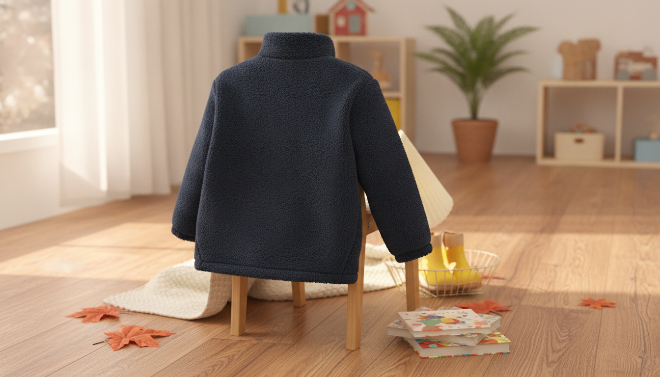 Deep Blue Fleece-Lined Boys Coat for Fall & Winter